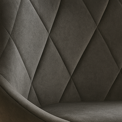 Texture du dossier capitonné gris en tissu