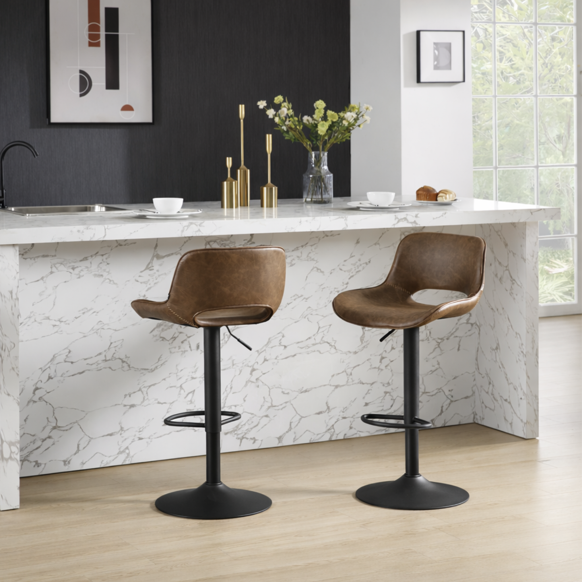 Ensemble – 2 chaises de bar au design ergonomique – Darwin