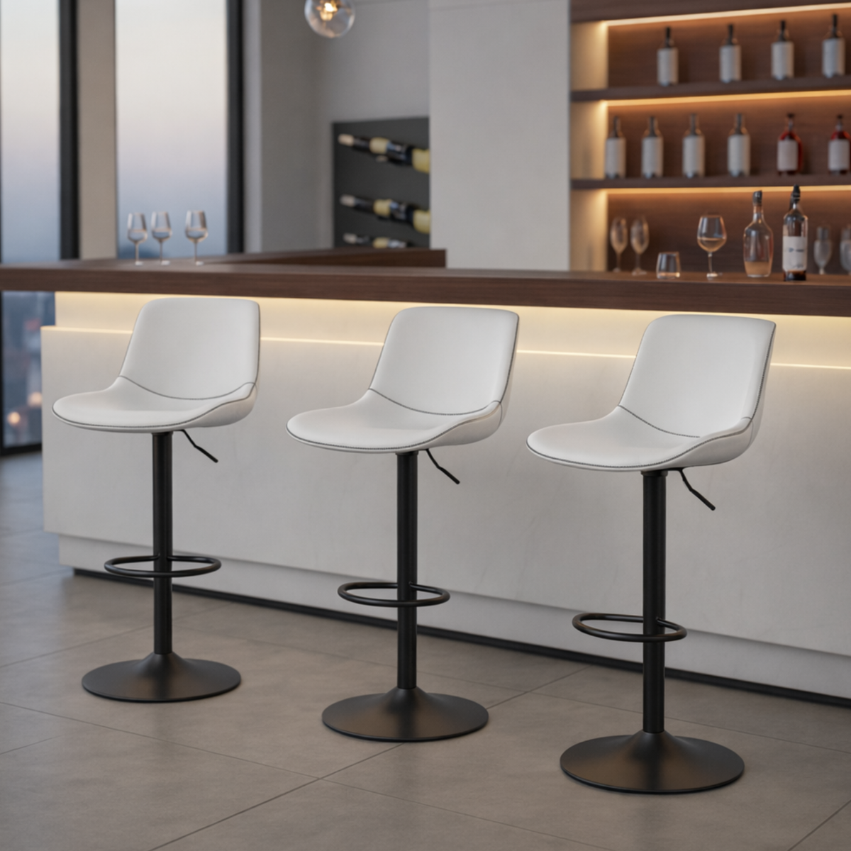 Ensemble – 3 chaises de bar au design scandinave – Chris