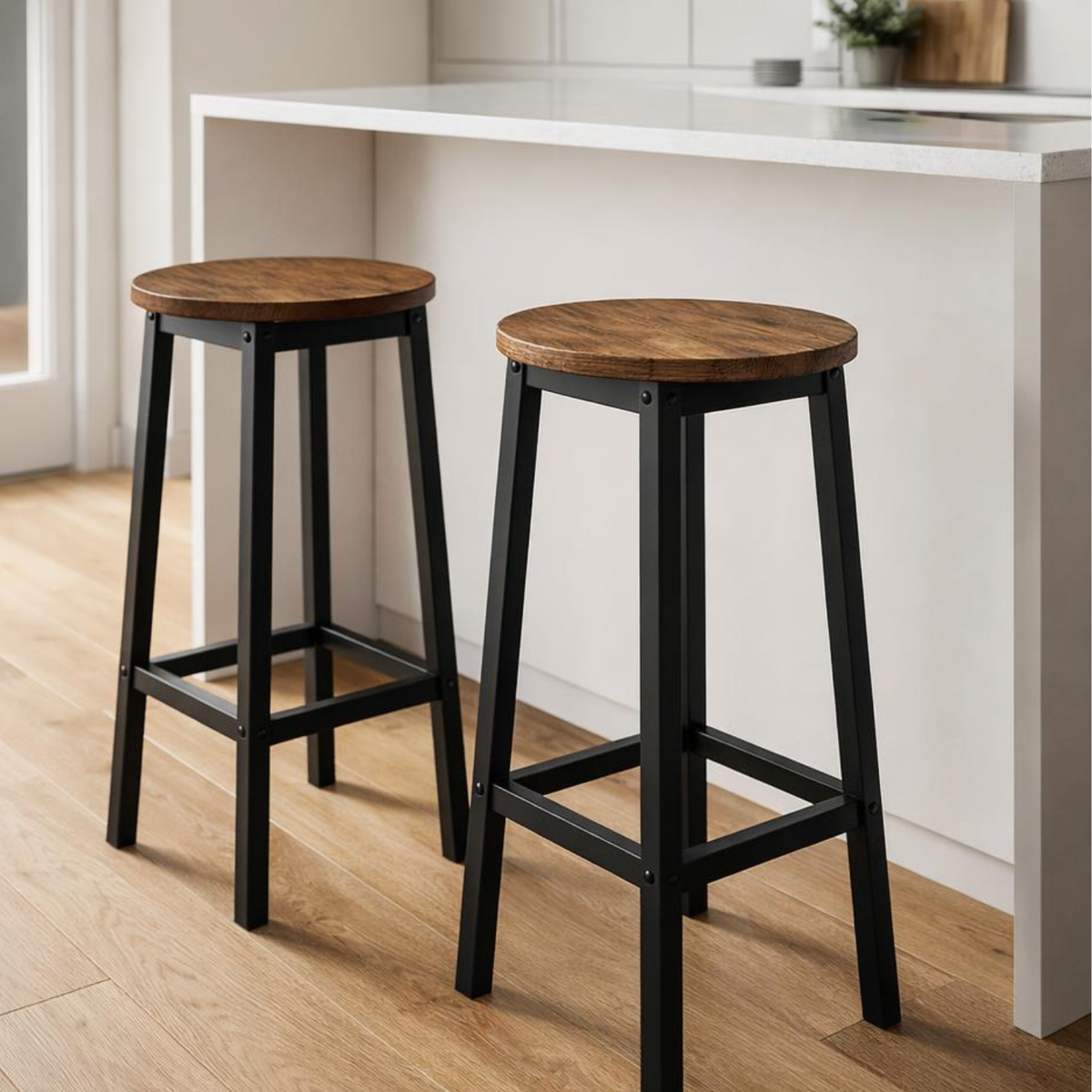 Tabourets de bar 65 cm au design Industriel – Walter