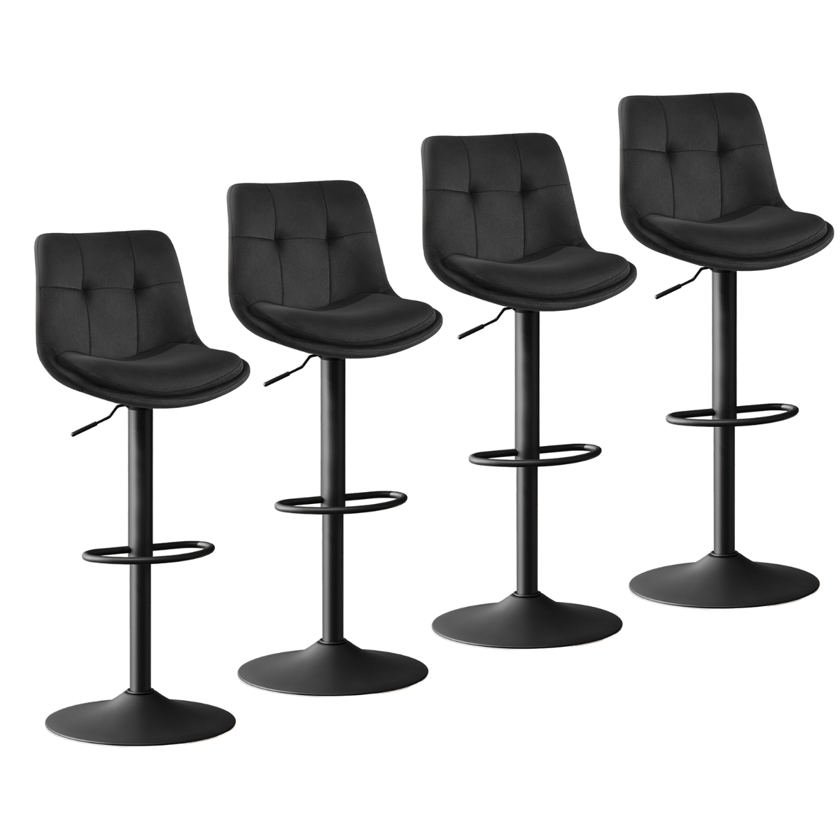 Ensemble – 4 chaises de bar au velours sobre – Norwich