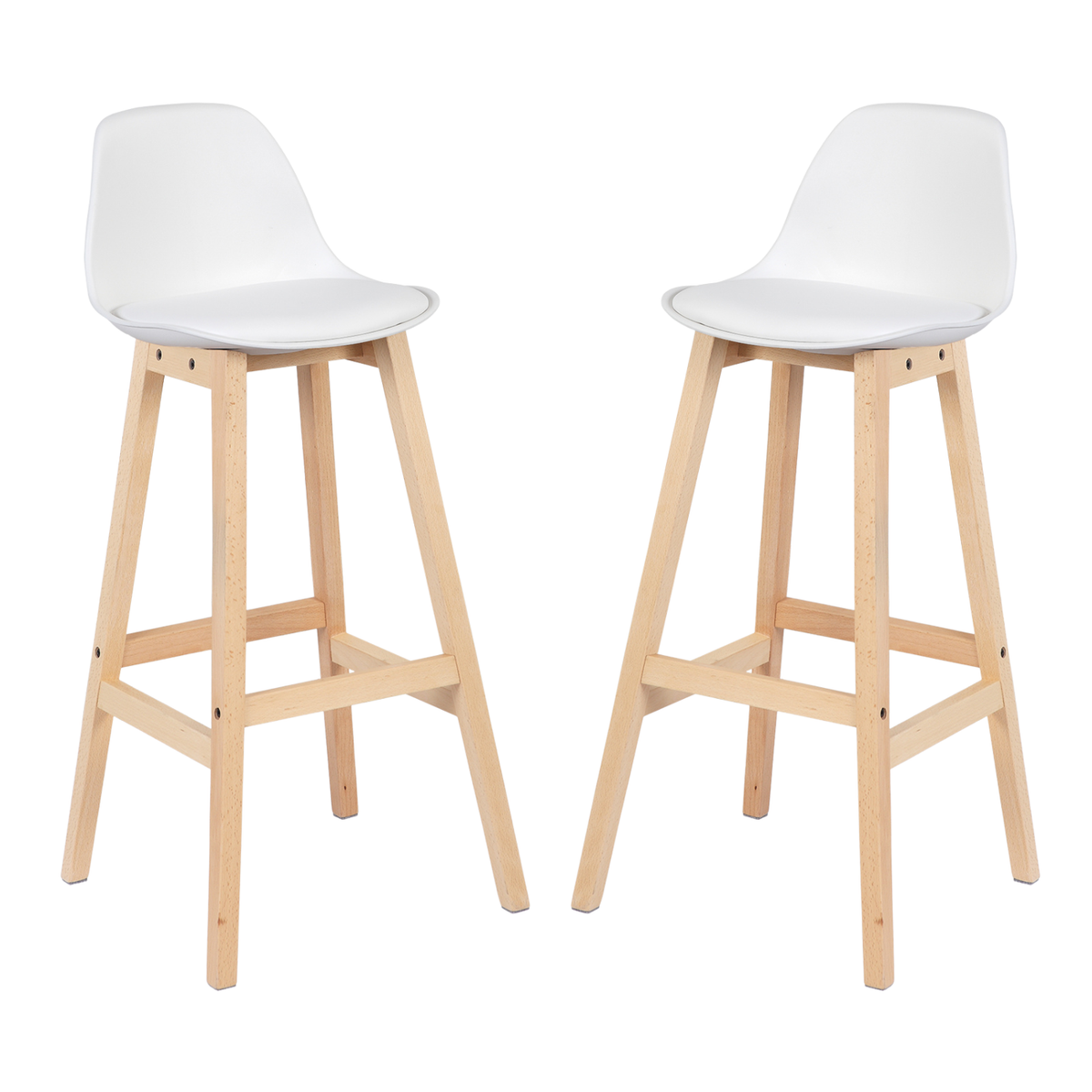 Ensemble – 2 chaises de bar 75 cm au style scandinave — Mölk