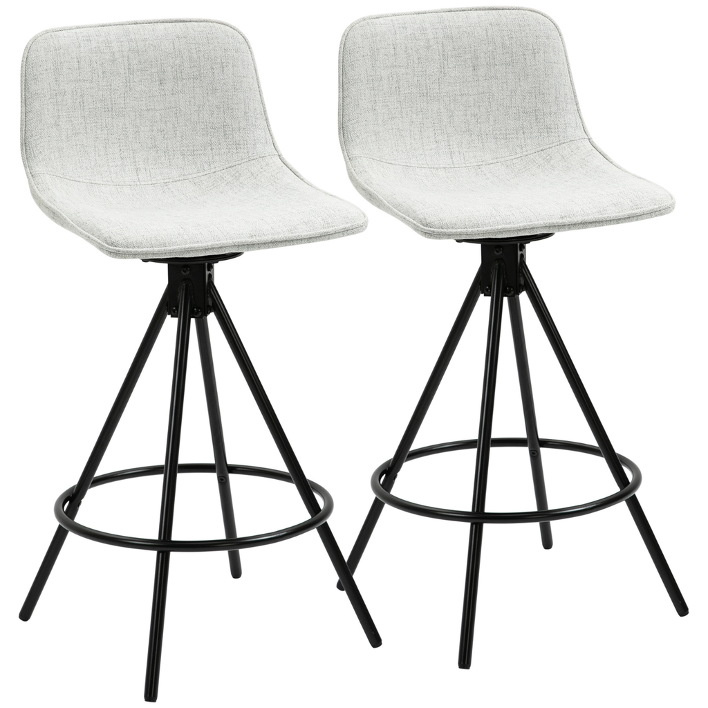 Ensemble – 2 chaises de bar en tissu doux et reflets lumineux – Solna