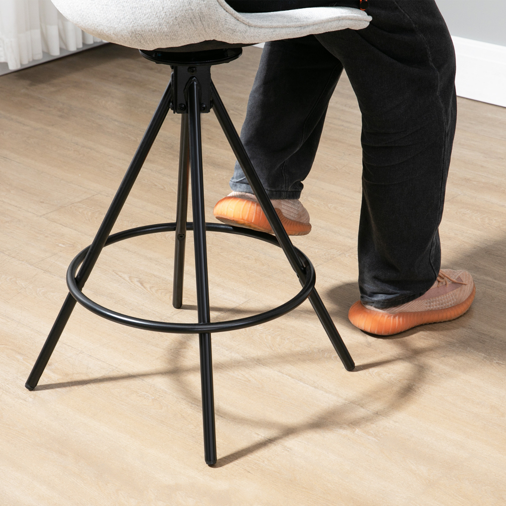 Ensemble – 2 chaises de bar en tissu doux et reflets lumineux – Solna