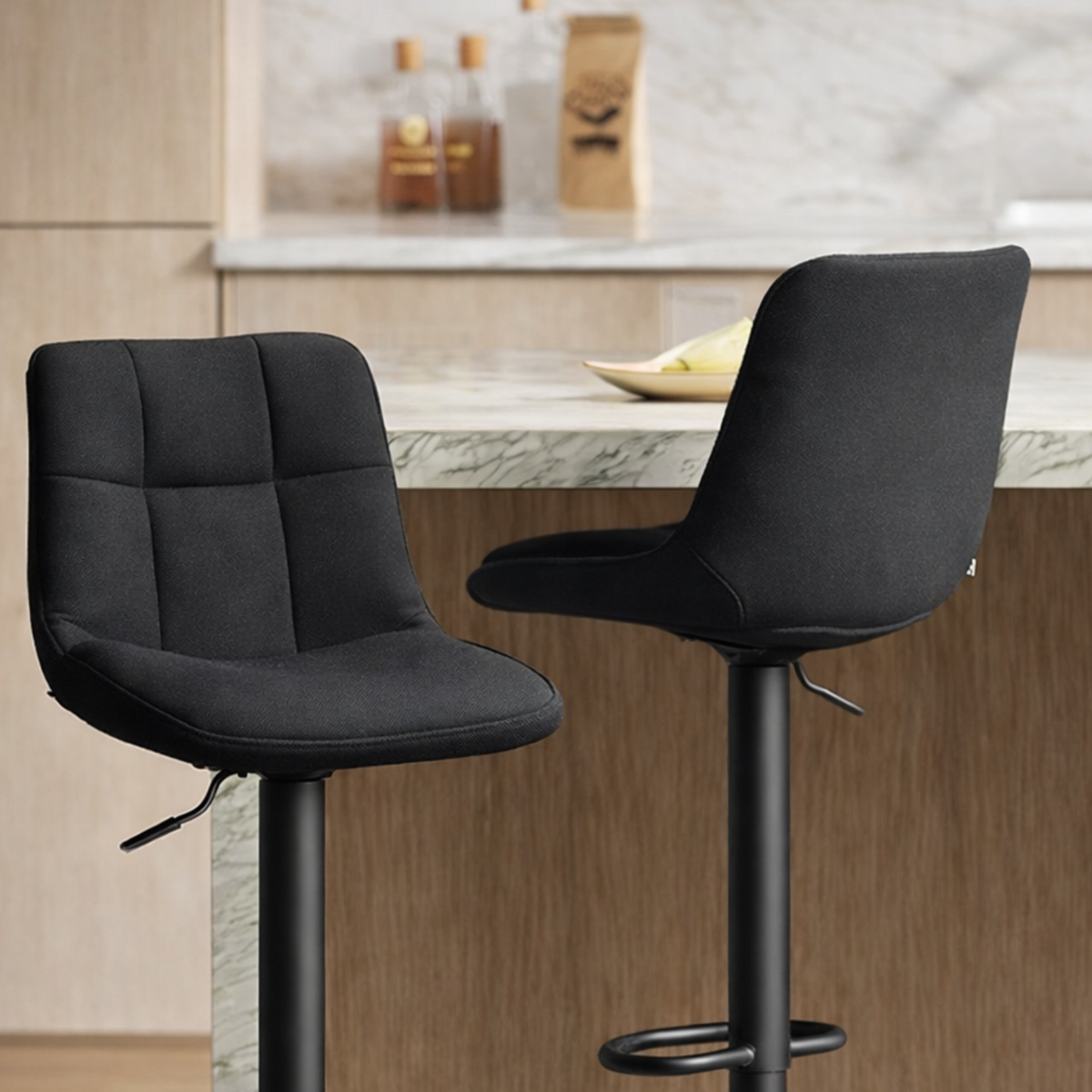 Ensemble – 4 chaises de bar au velours sobre – Norwich