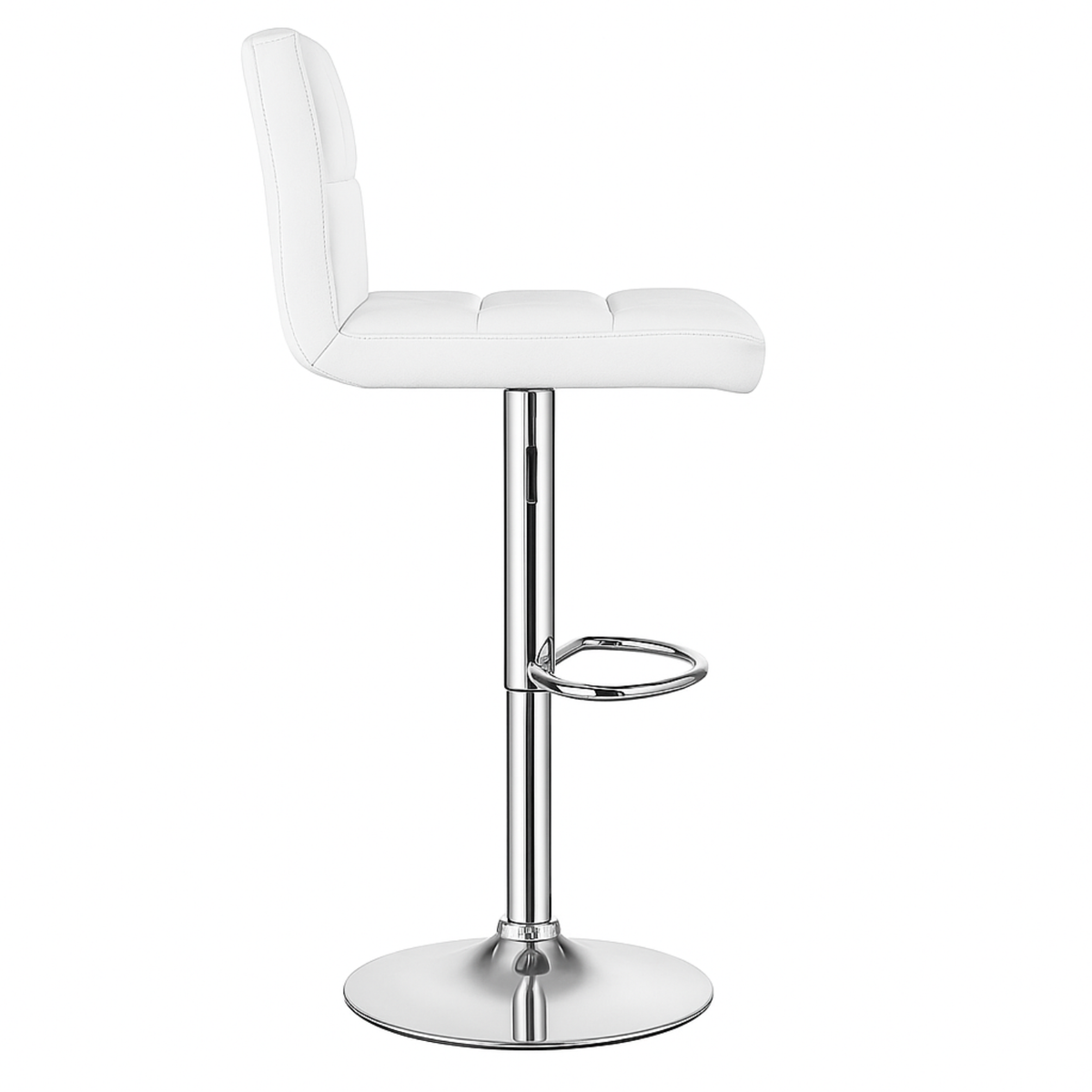 Ensemble – 2 de chaises de bar modernes en cuir blanc – Stella