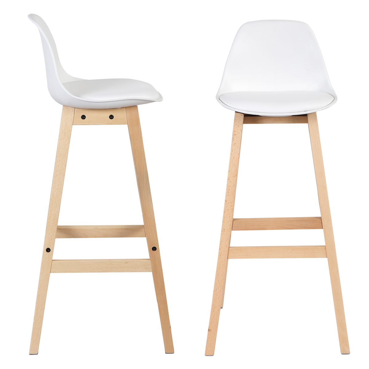 Ensemble – 2 chaises de bar 75 cm au style scandinave — Mölk