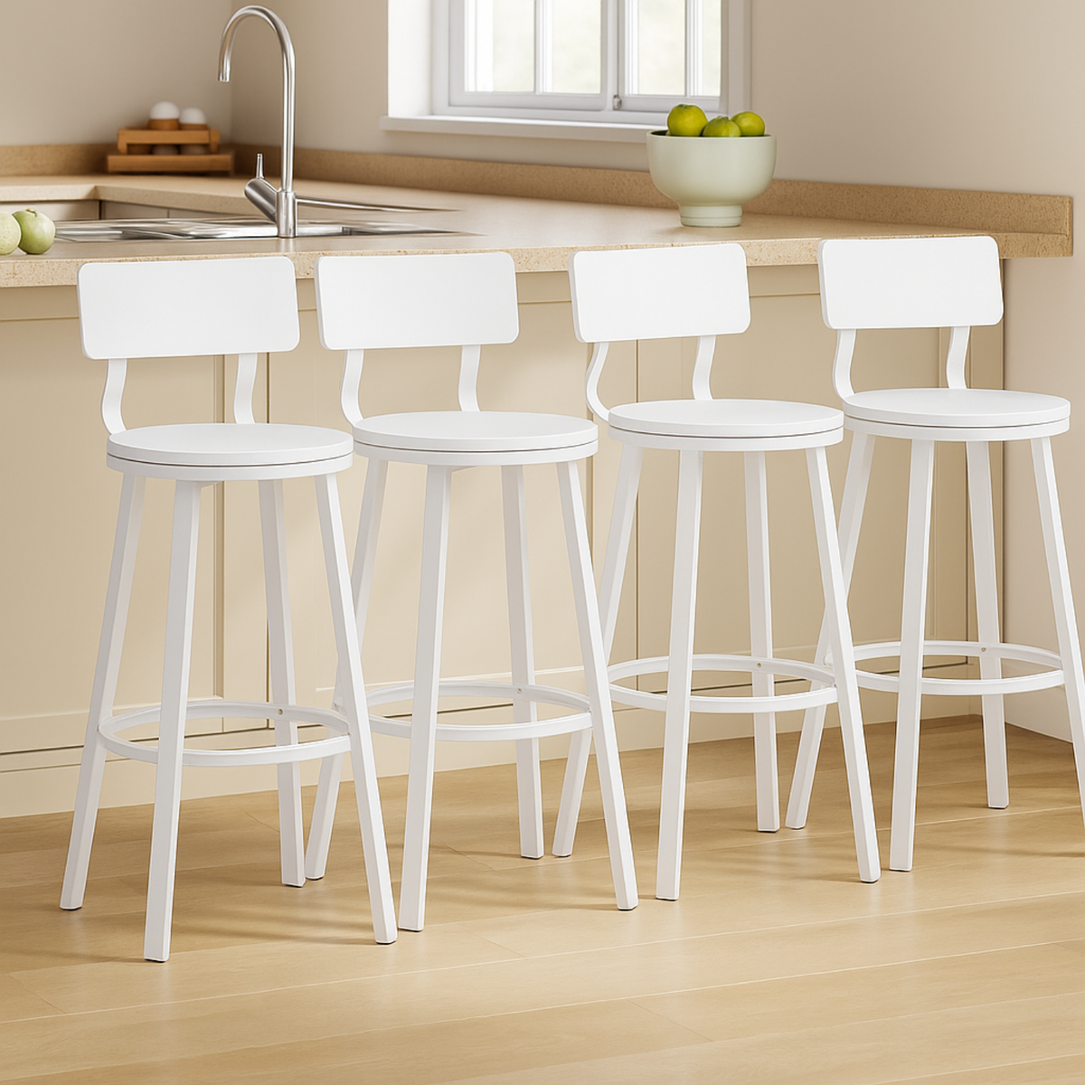 Ensemble – 2 chaises de bar en métal au design simple et épuré – Arhus