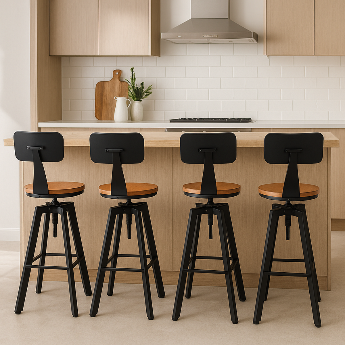 Ensemble – 2 chaises de bar innovantes au design graphique – Brik