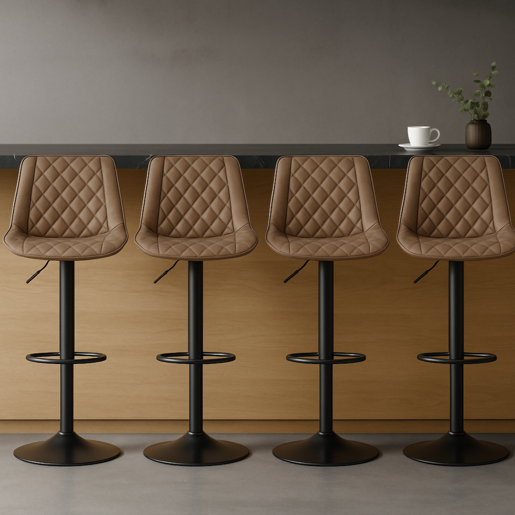 Ensemble – 2 chaises de bar en cuir vintage au confort galbé – Marlow