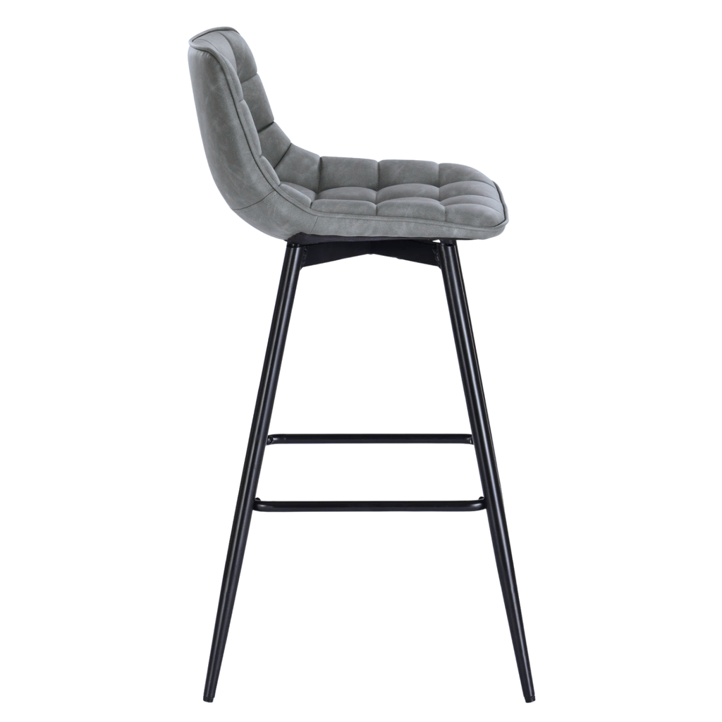 Ensemble – 2 chaises de bar scandinaves en velours gris – Sören