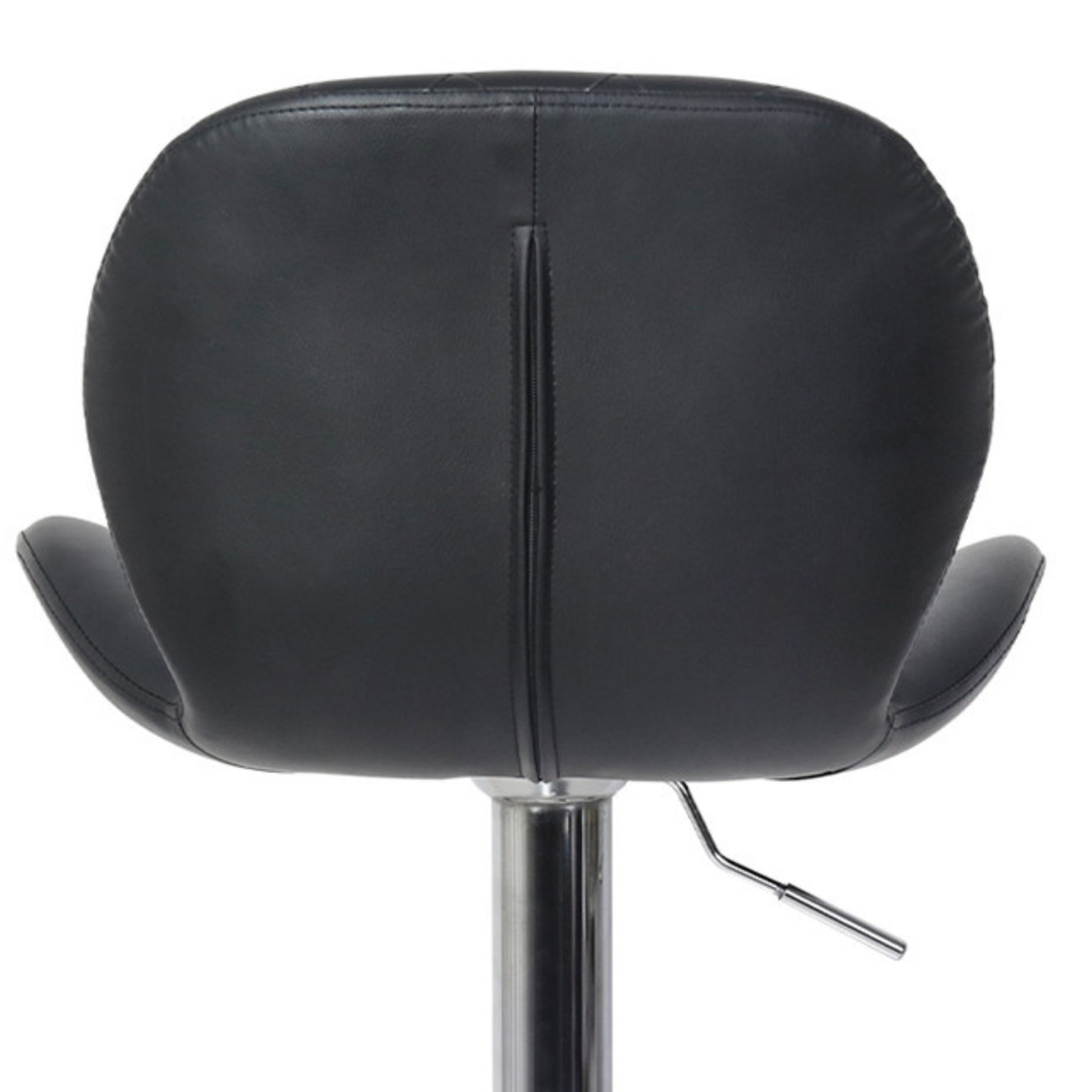 Ensemble – 2 chaises de bar en cuir noir et assise incurvée – Dray