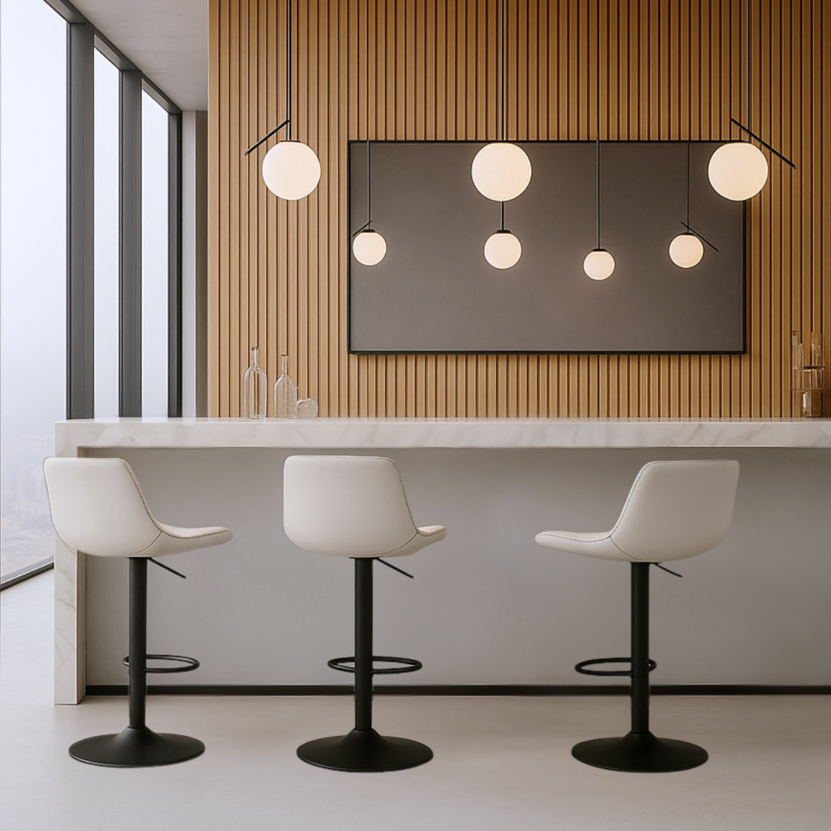 Ensemble – 3 chaises de bar au design scandinave – Chris