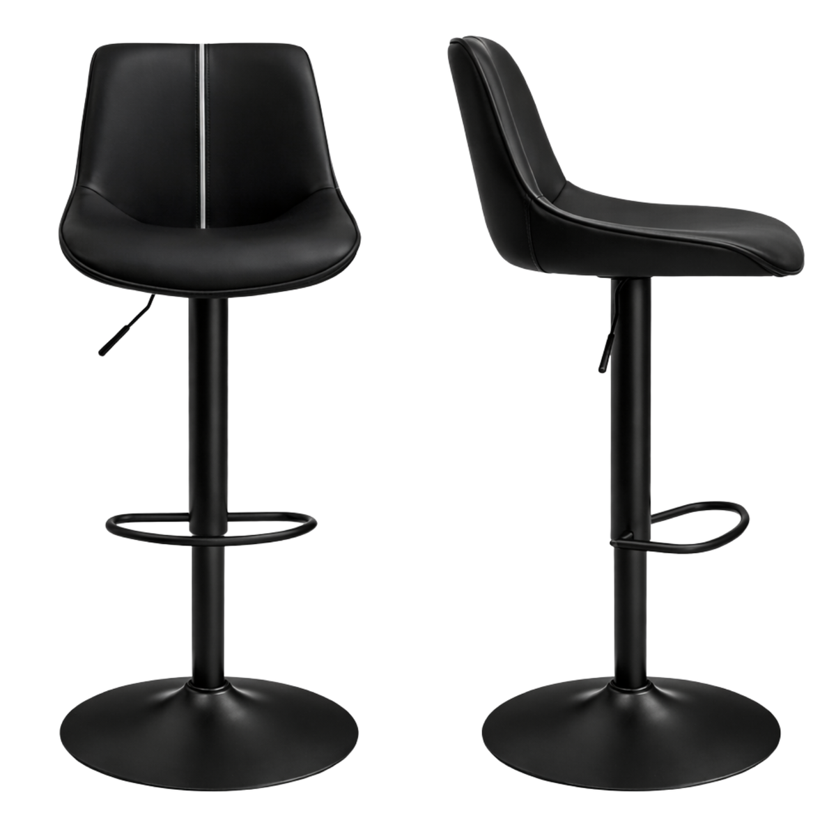 4 chaises de bar réglables en similicuir haute densité – Prague