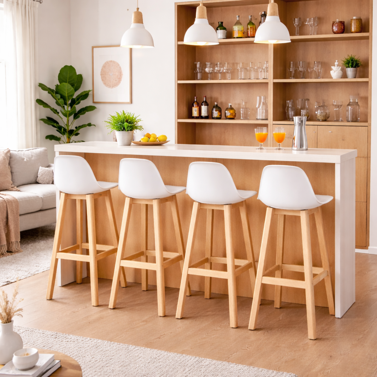 Ensemble – 2 chaises de bar 75 cm au style scandinave — Mölk