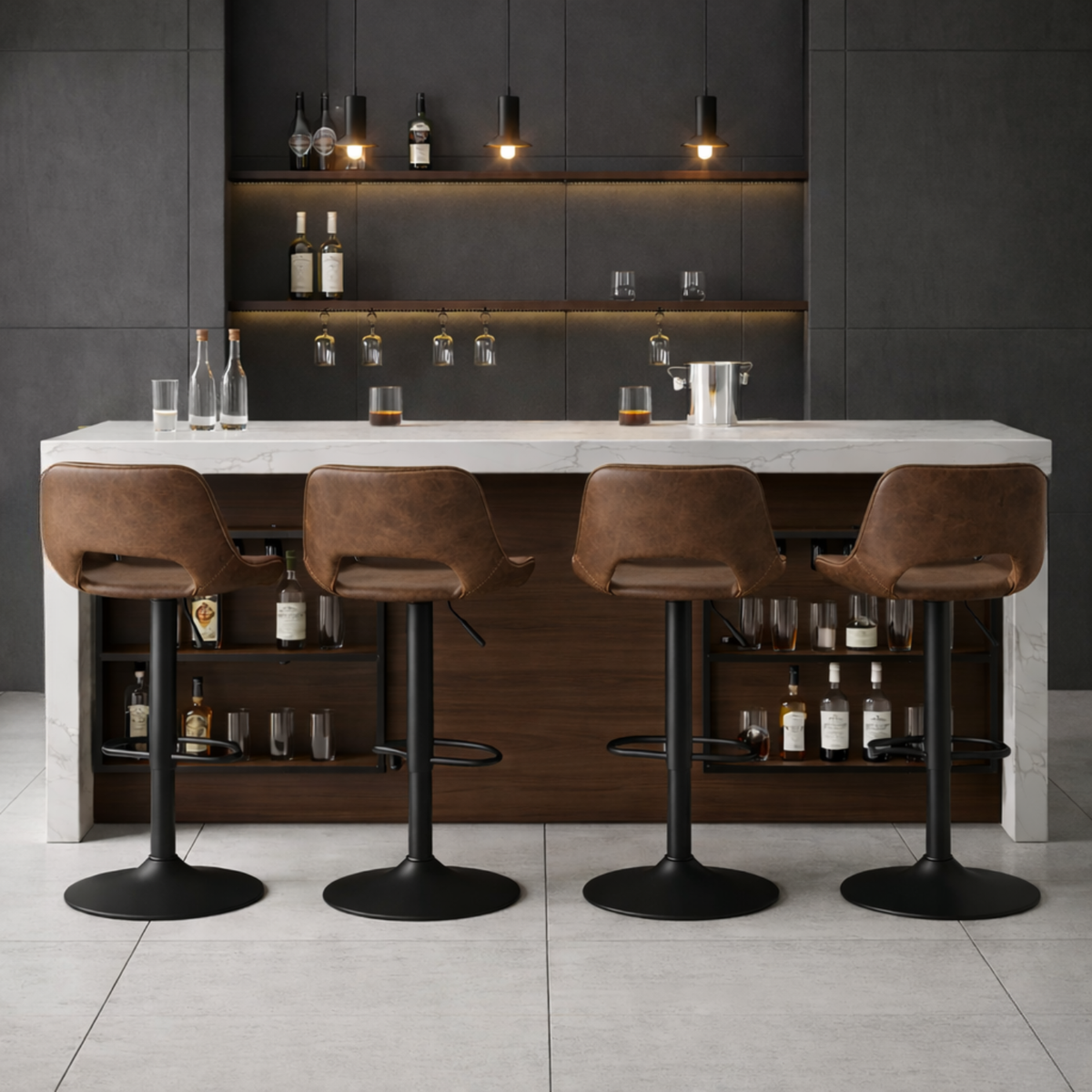 Ensemble – 2 chaises de bar au design ergonomique – Darwin