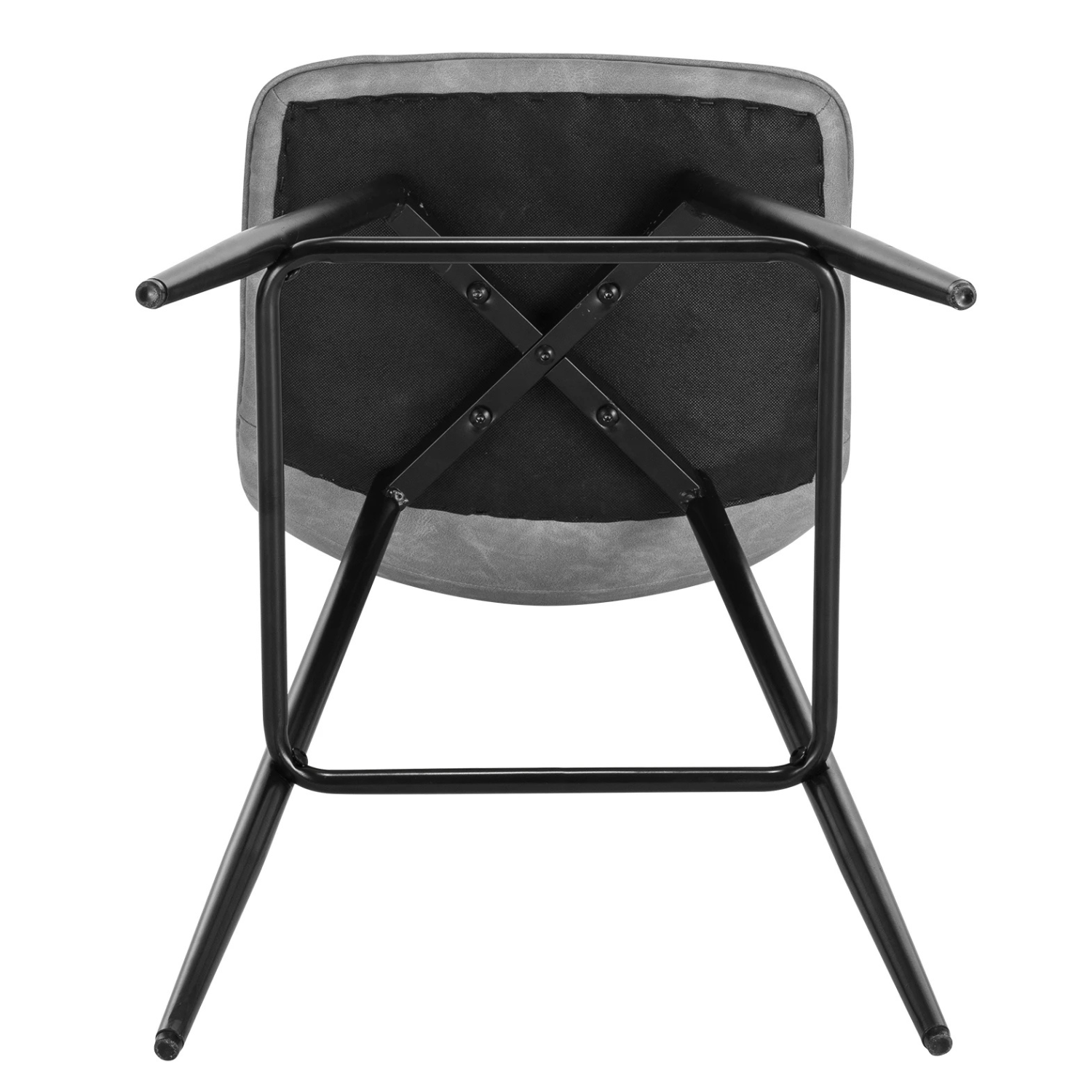 Chaise de bar grise vue de dos avec piètement noir Image