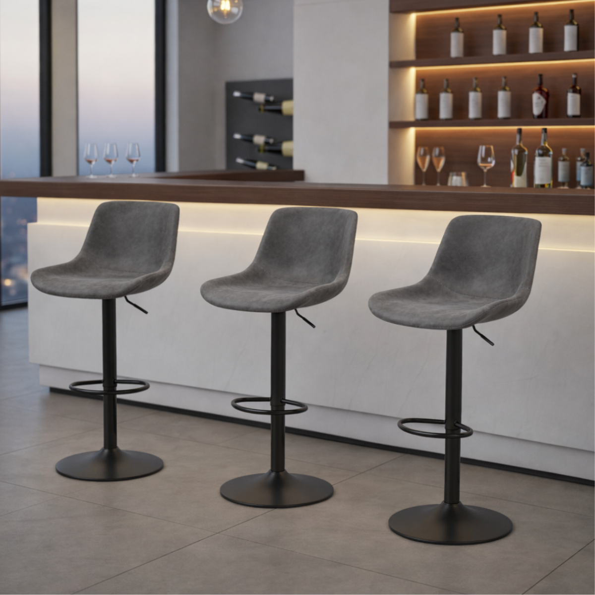 Ensemble – 3 chaises de bar au design scandinave – Chris