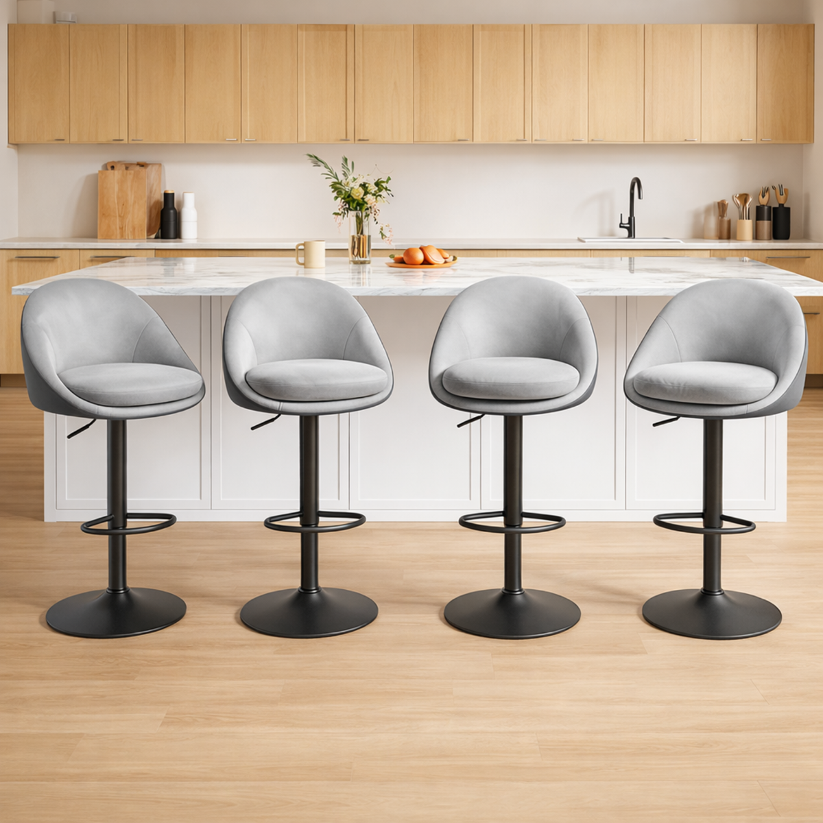 4 chaises de bar au design moderne et enveloppant – Gloria