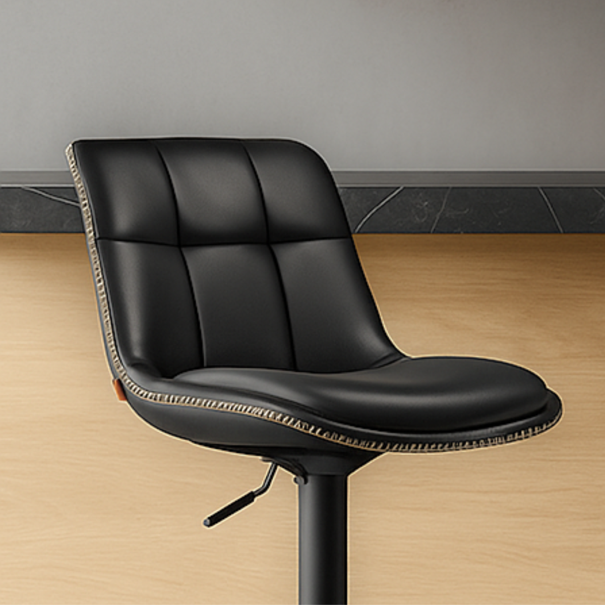 Ensemble – 2 chaises de bar en cuir au style sobre et galbé – Camden