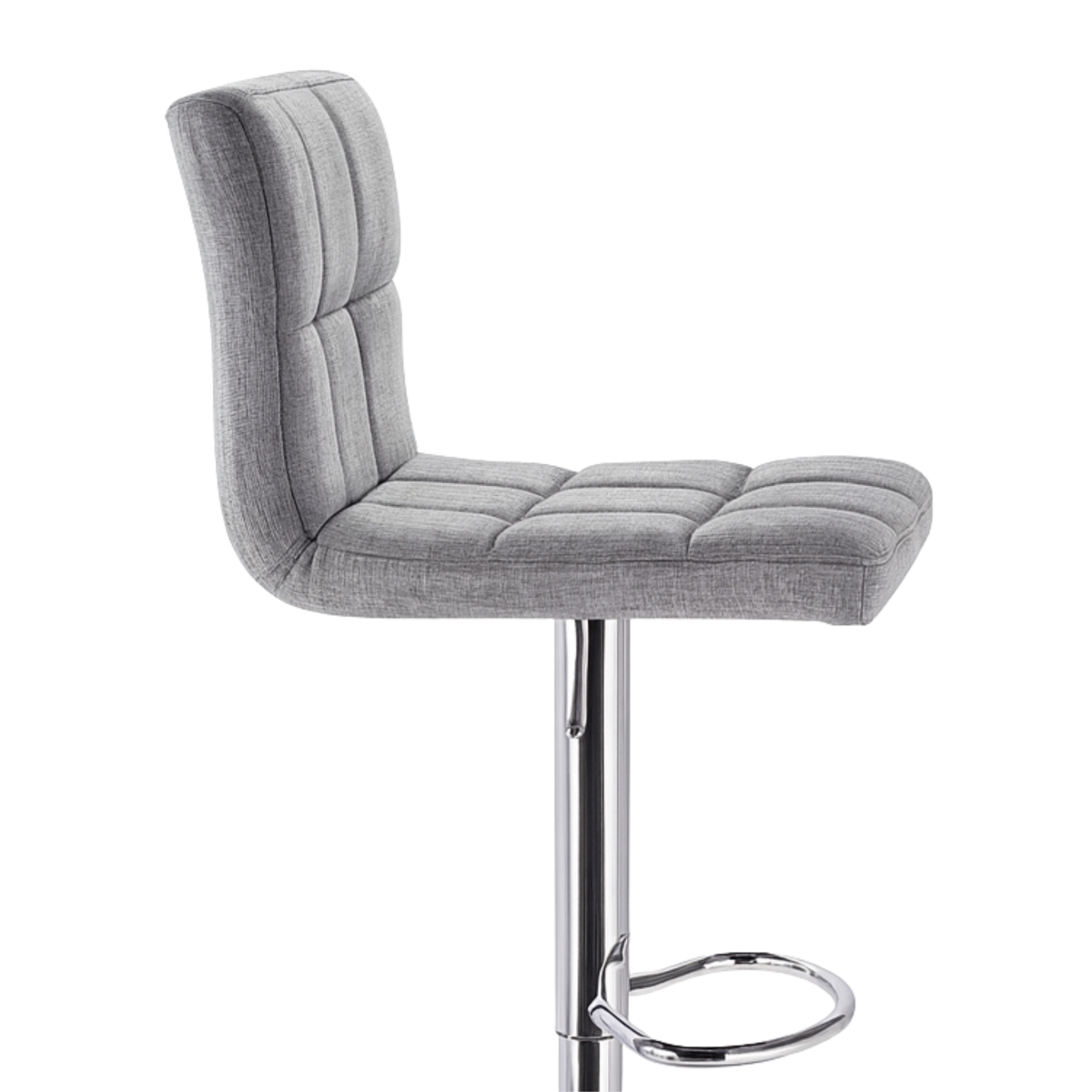 Ensemble – 2 chaises de bar en tissu au design sobre et matelassé – Stella