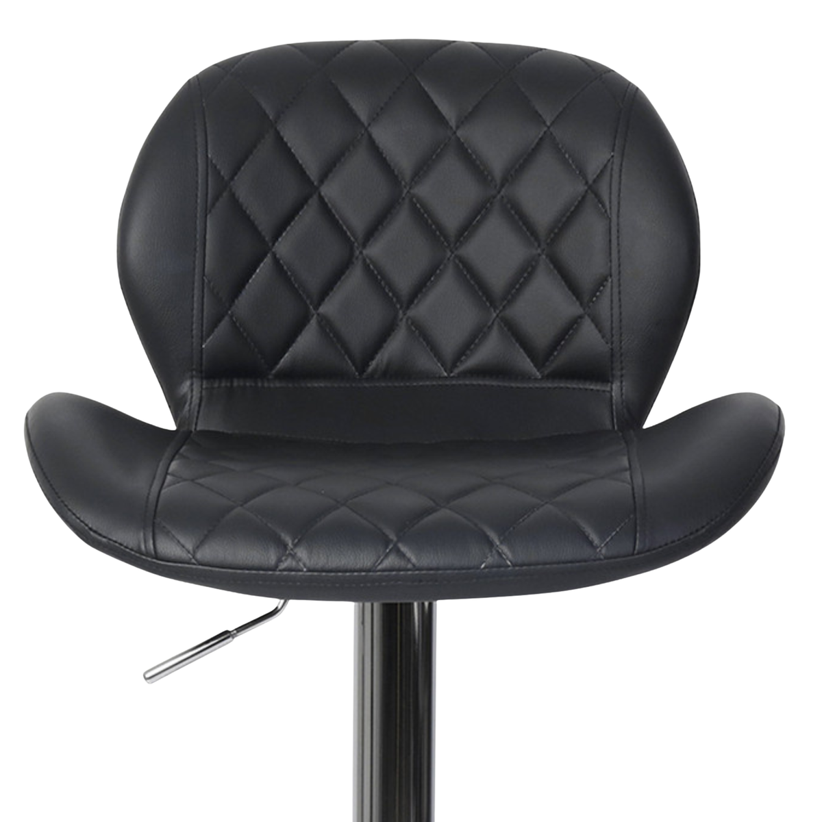 Ensemble – 2 chaises de bar au design galbé et cuir noir raffiné – Dray