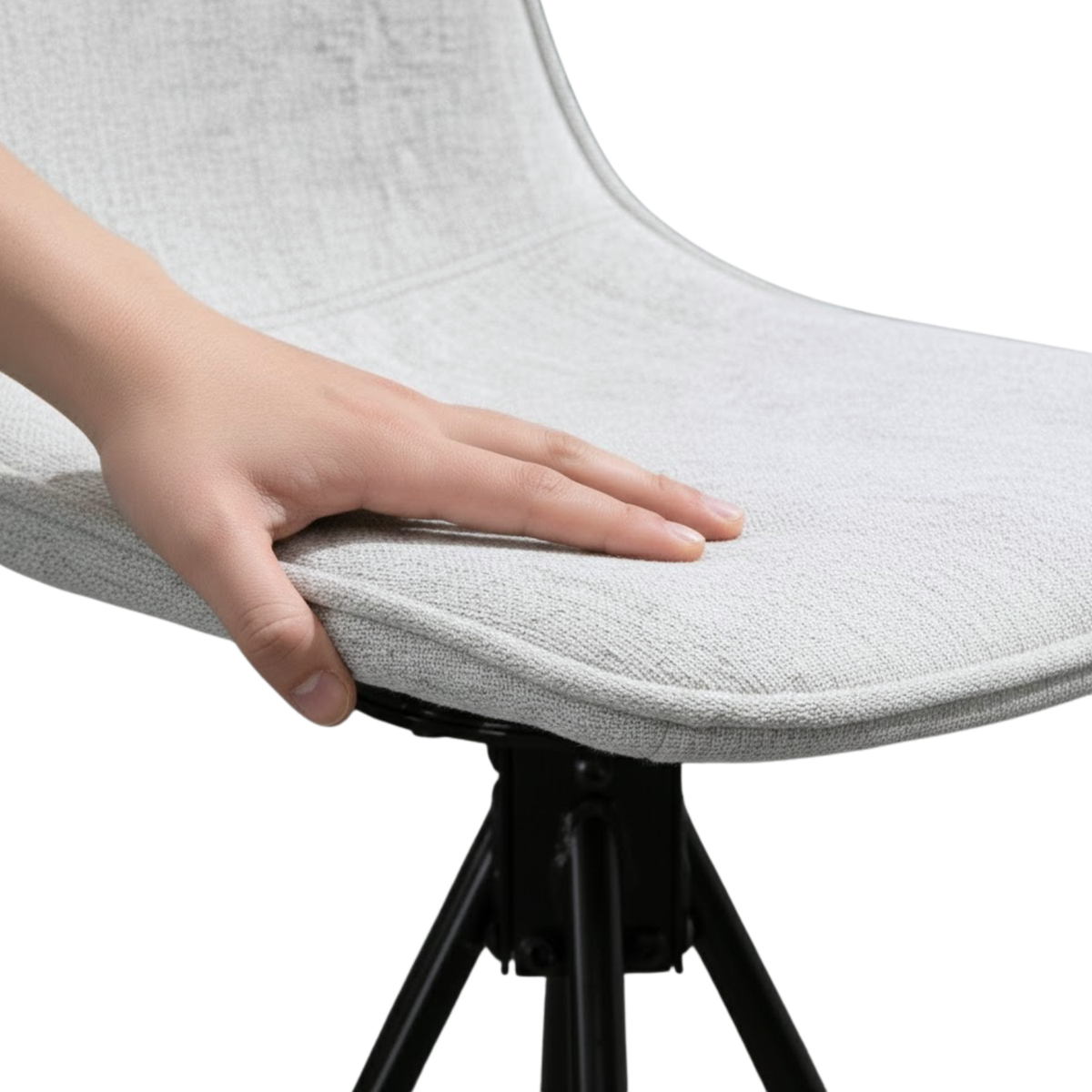 Ensemble – 2 chaises de bar scandinaves 65 cm en tissu doux et lumineux – Solna