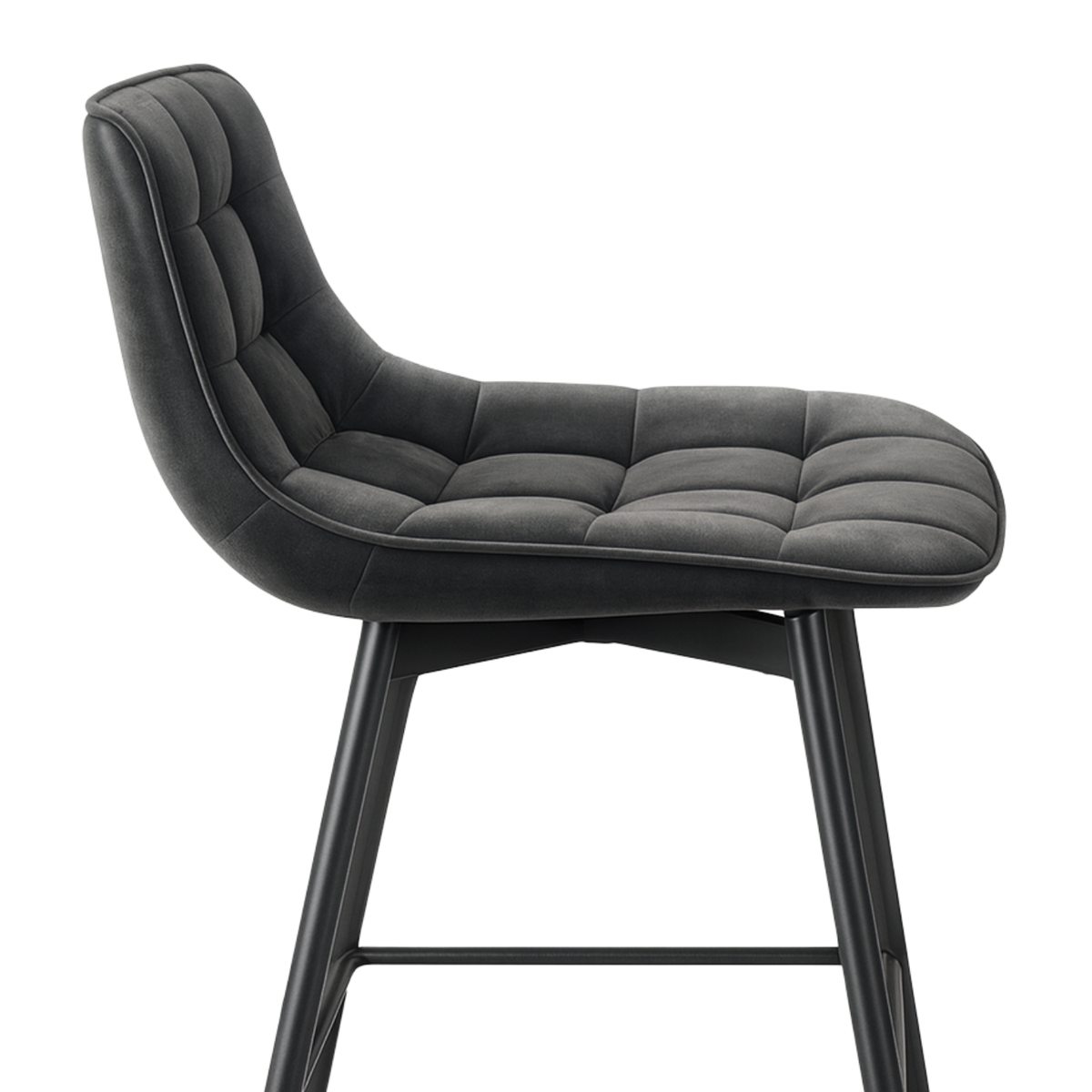 Ensemble – 2 chaises de bar scandinaves 65 cm au velours raffiné – Sören