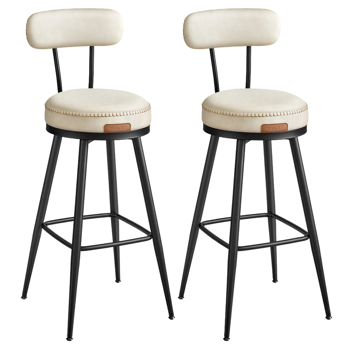 Ensemble – 2 chaises de bar vintages au style bistrot revisité – Ferro