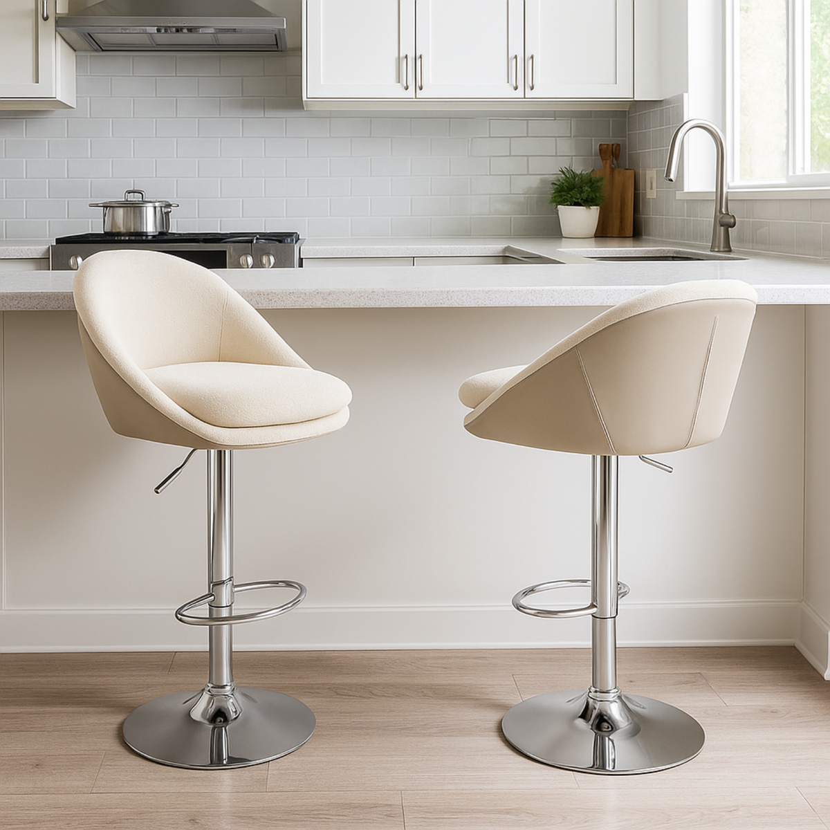 Ensemble – 2 chaises de bar au design moderne et enveloppant – Gloria