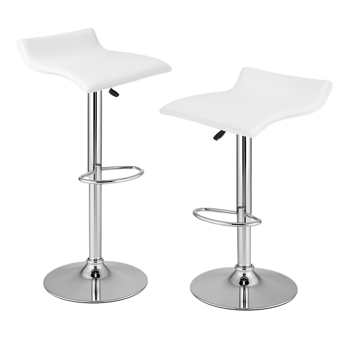 Ensemble – 2 tabourets de bar en cuir au design simple et épuré – Axis