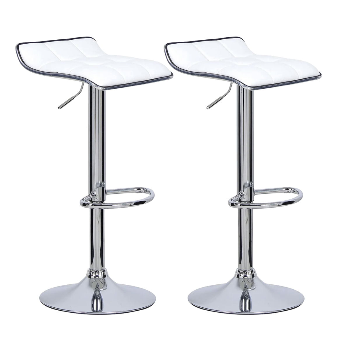 Ensemble – 2 tabourets de bar chromés au design minimaliste – Klark
