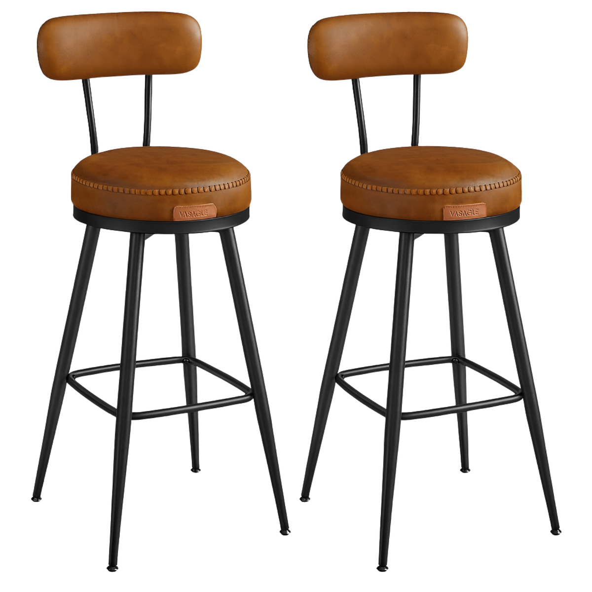 Ensemble – 2 chaises de bar vintages au style bistrot revisité – Ferro
