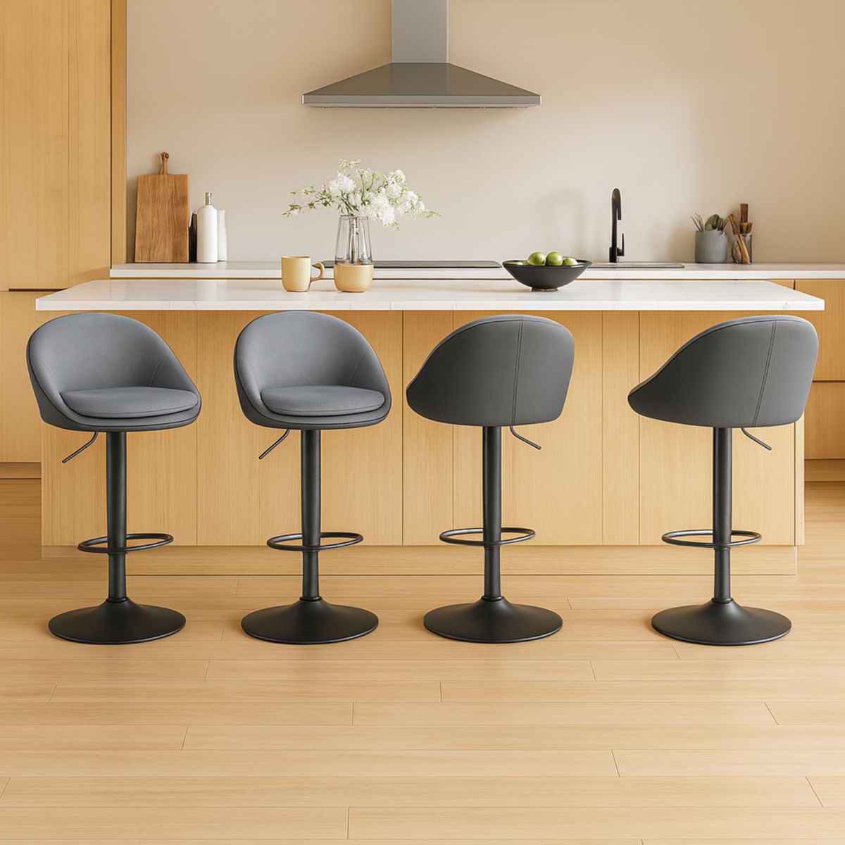 Ensemble – 2 chaises de bar au design moderne et enveloppant – Gloria