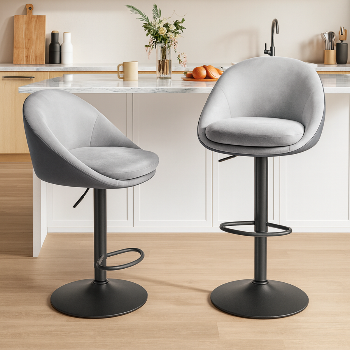 Ensemble – 2 chaises de bar au design moderne et enveloppant – Gloria
