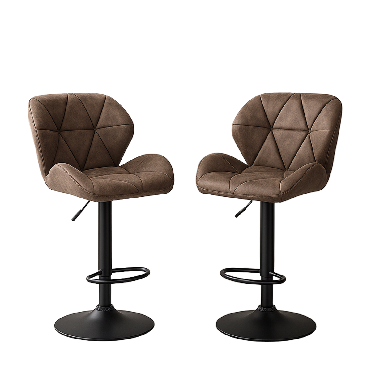 Ensemble – 2 chaises de bar stylisées et galbées au cuir mat – Berlin