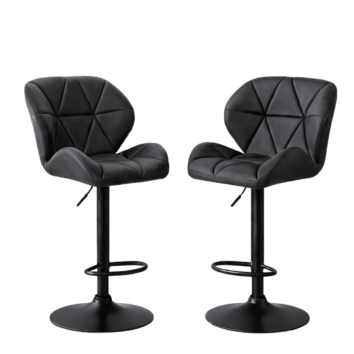 Ensemble – 2 chaises de bar stylisées et galbées au cuir mat – Berlin