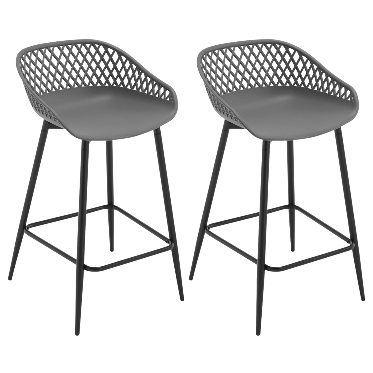 Ensemble – 2 chaises de bar au design ergonomique et ajouré – Vega