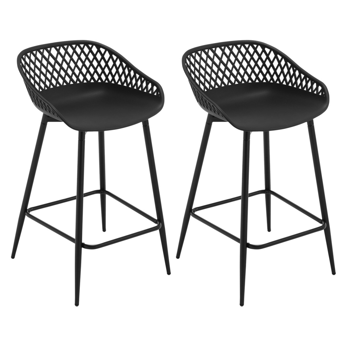Ensemble – 2 chaises de bar au design ergonomique et ajouré – Vega