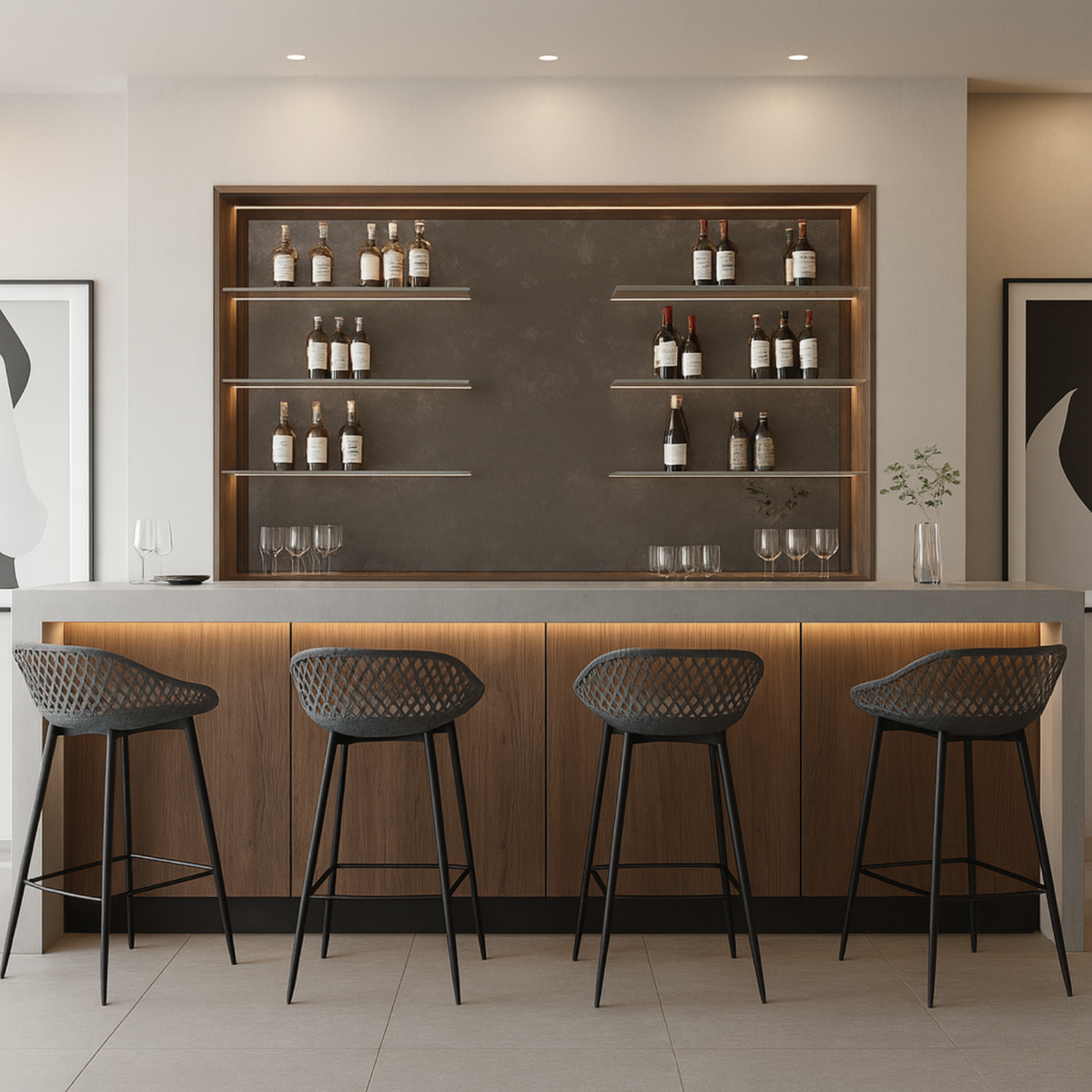 Ensemble – 2 chaises de bar au design ergonomique et ajouré – Vega