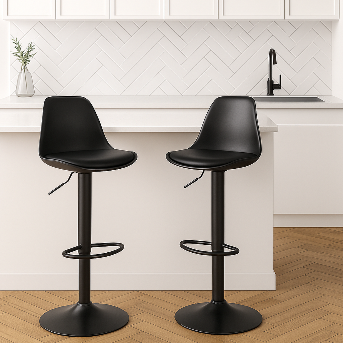 Ensemble – 2 chaises de bar scandinaves au design ergonomique – Oslo